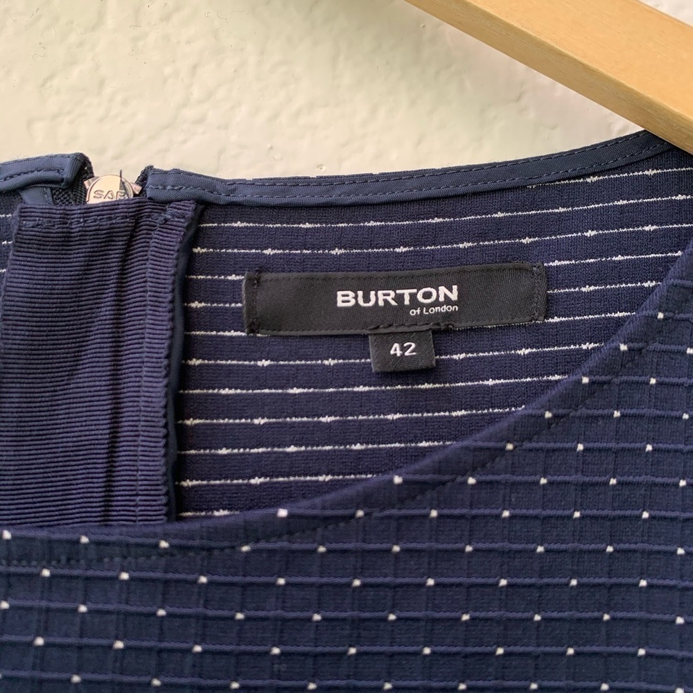 Burton of London Navy Blue Swiss Dot Mini Dress - Picture 3 of 8